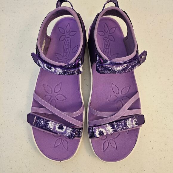 KEEN Elle Backstrap Sandals Big Kid Size 6 Purple Tie Dye Adjustable Lightweight - Picture 4 of 7